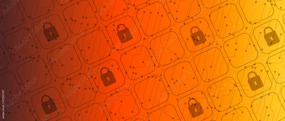Obraz premium Cyber security and information or network protection
