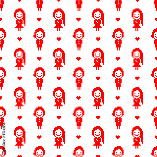 Valentine pixel seamless pa...
