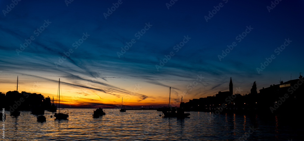 sunset at port Rovinj