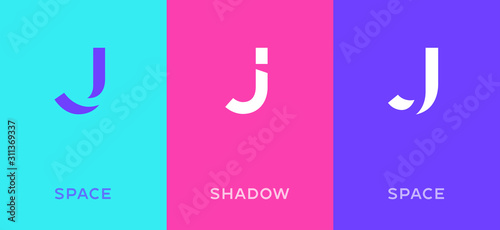 Set of letter J minimal logo icon design template elements