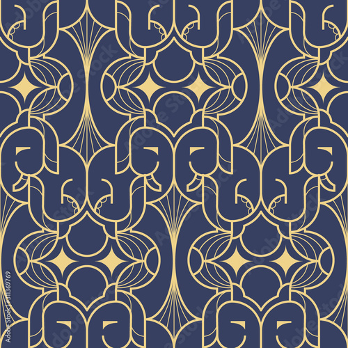 Abstract art deco geometric seamless pattern vector.
