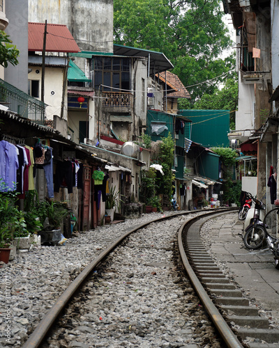 Train street in the capital of Vietnam