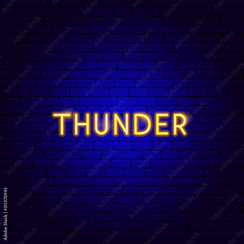 Obraz premium Thunder Neon Text