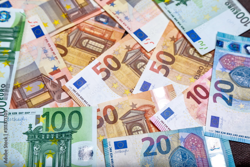 different euro bills as background different euro bills as background