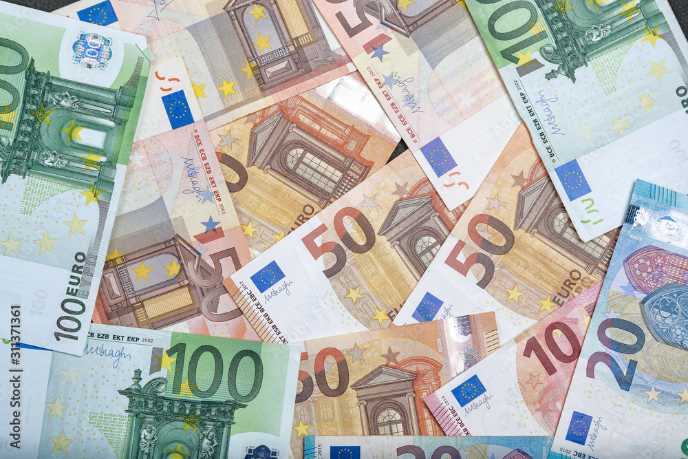 different euro bills as background different euro bills as background