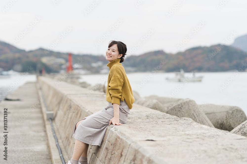 海の女性