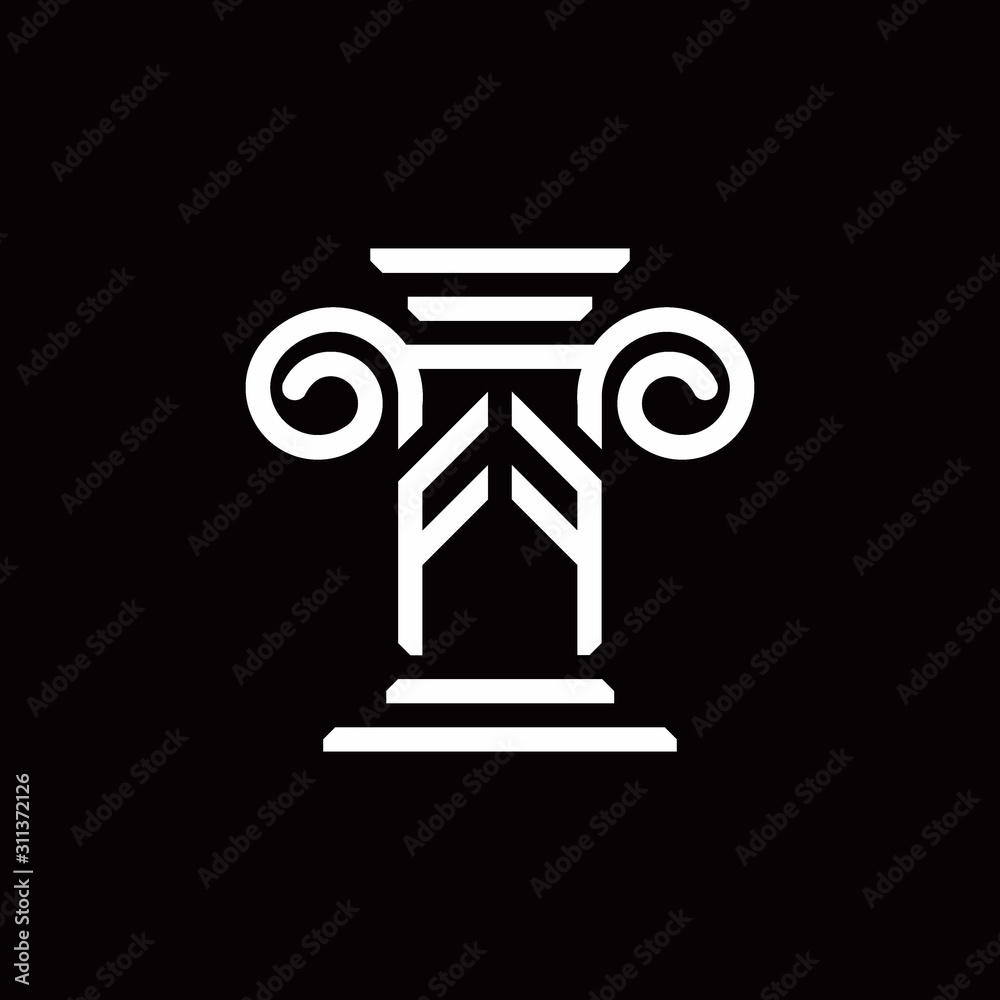 FF monogram logo with pillar style design template FF monogram logo with pillar style design template