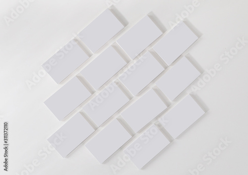 Mockup of business cards at white textured background. © DUYGU YALÇIN