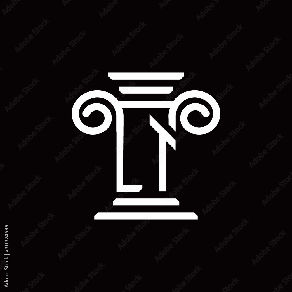 LT monogram logo with pillar style design template LT monogram logo with pillar style design template