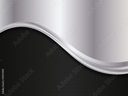 Silver and black metallic background. Abstract vector illustration.