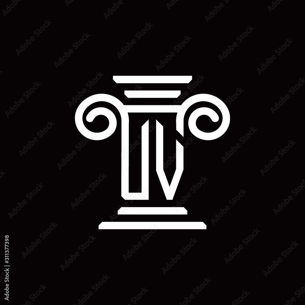 UV monogram logo with pillar style design template UV monogram logo with pillar style design template