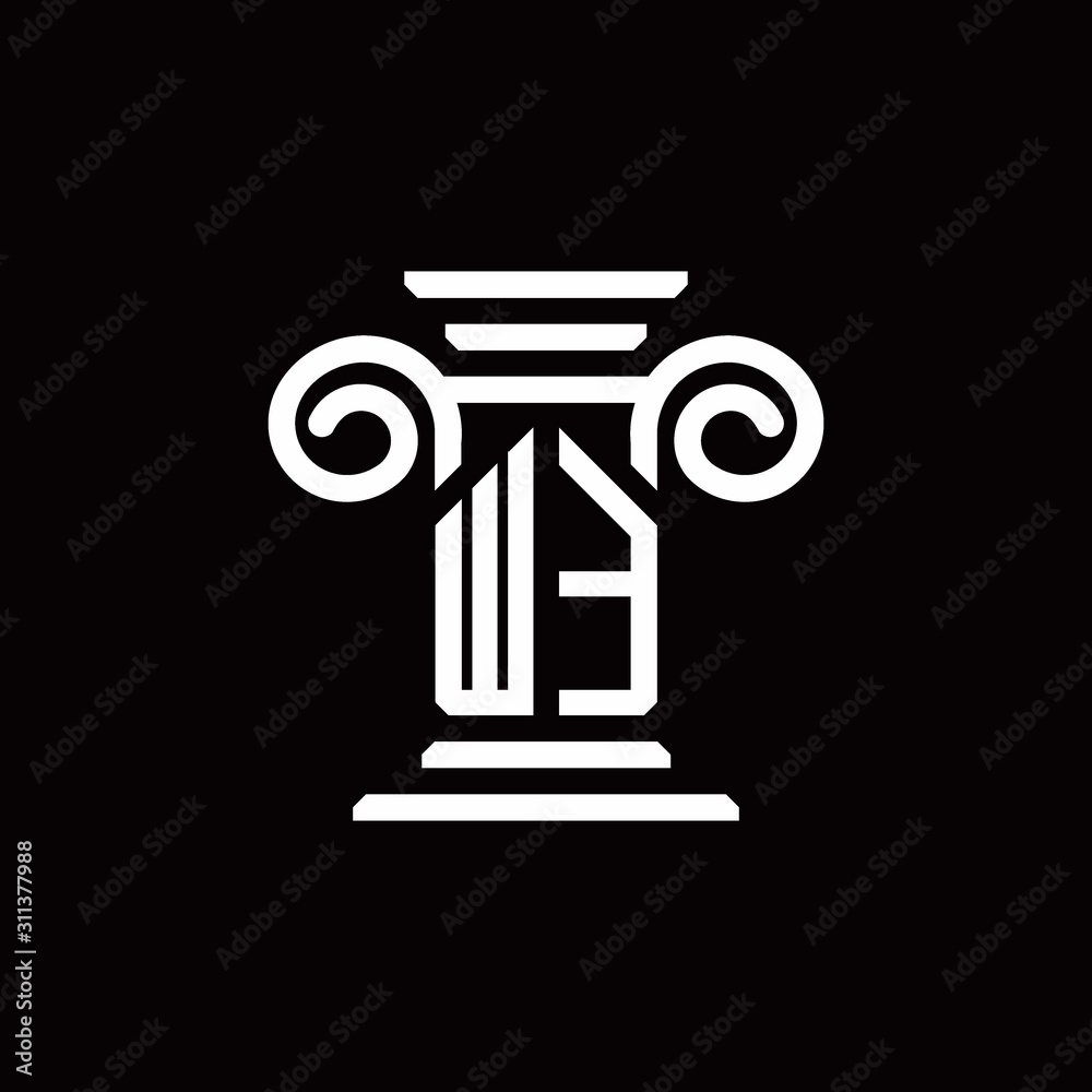 WE monogram logo with pillar style design template WE monogram logo with pillar style design template