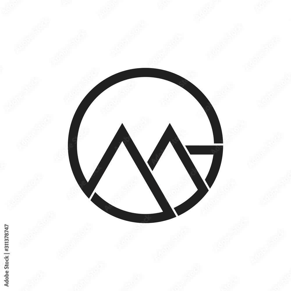 letter gm linked geometric circle logo vector letter gm linked geometric circle logo vector