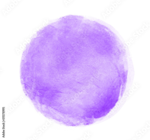 Watercolor circle on white as background