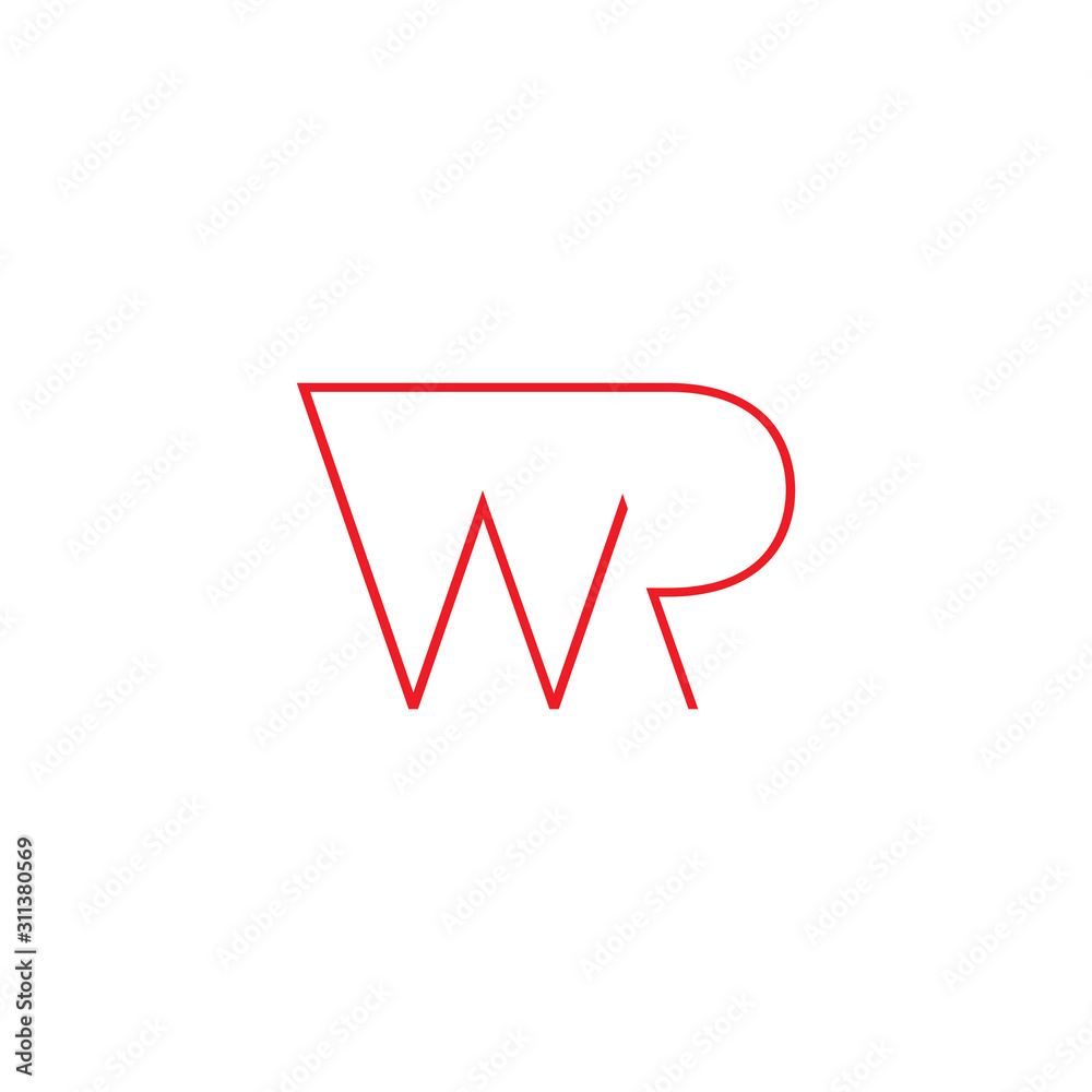 letter wr simple geometric arrow linear design logo vector letter wr simple geometric arrow linear design logo vector