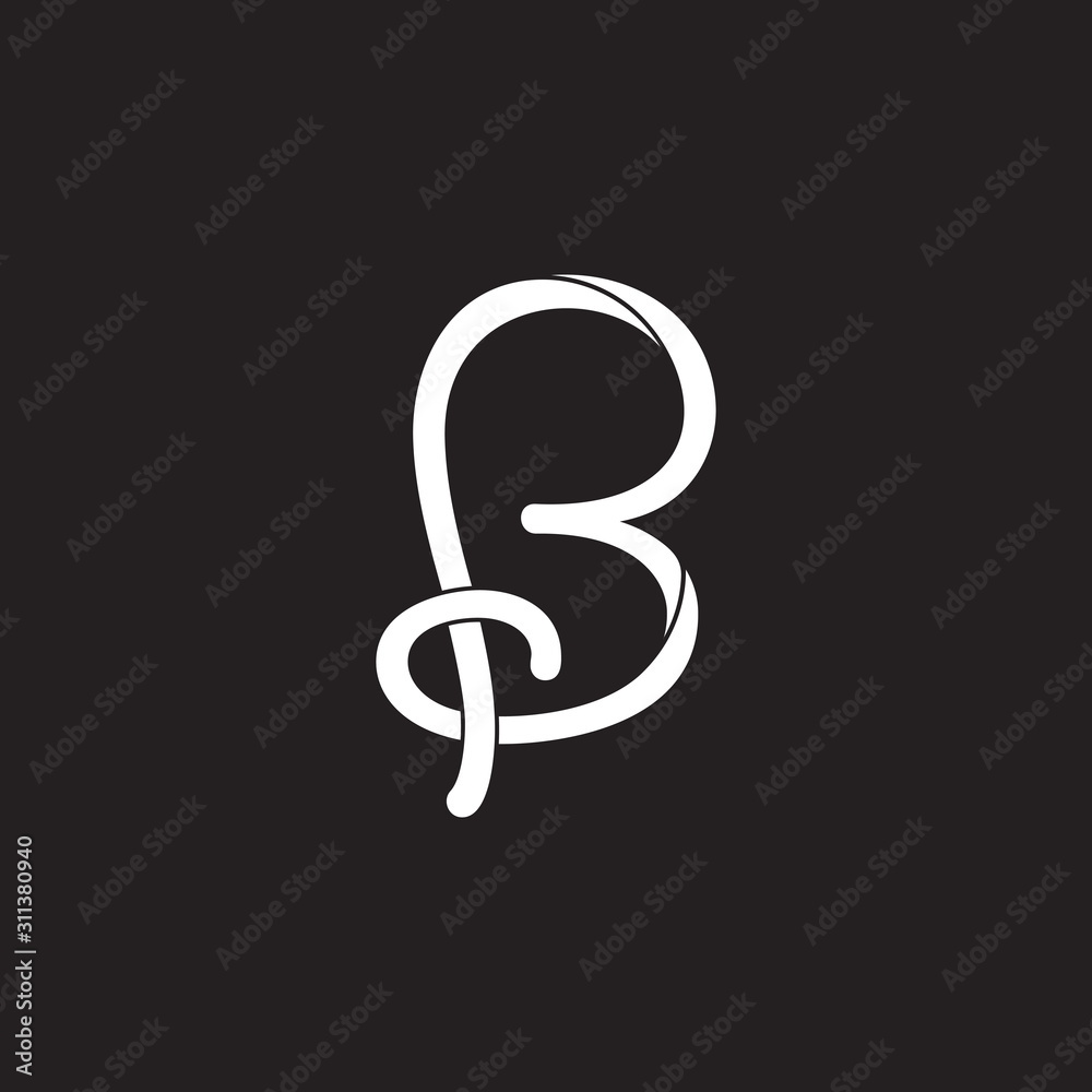 letter pb curves linked ribbon logo vector letter pb curves linked ribbon logo vector