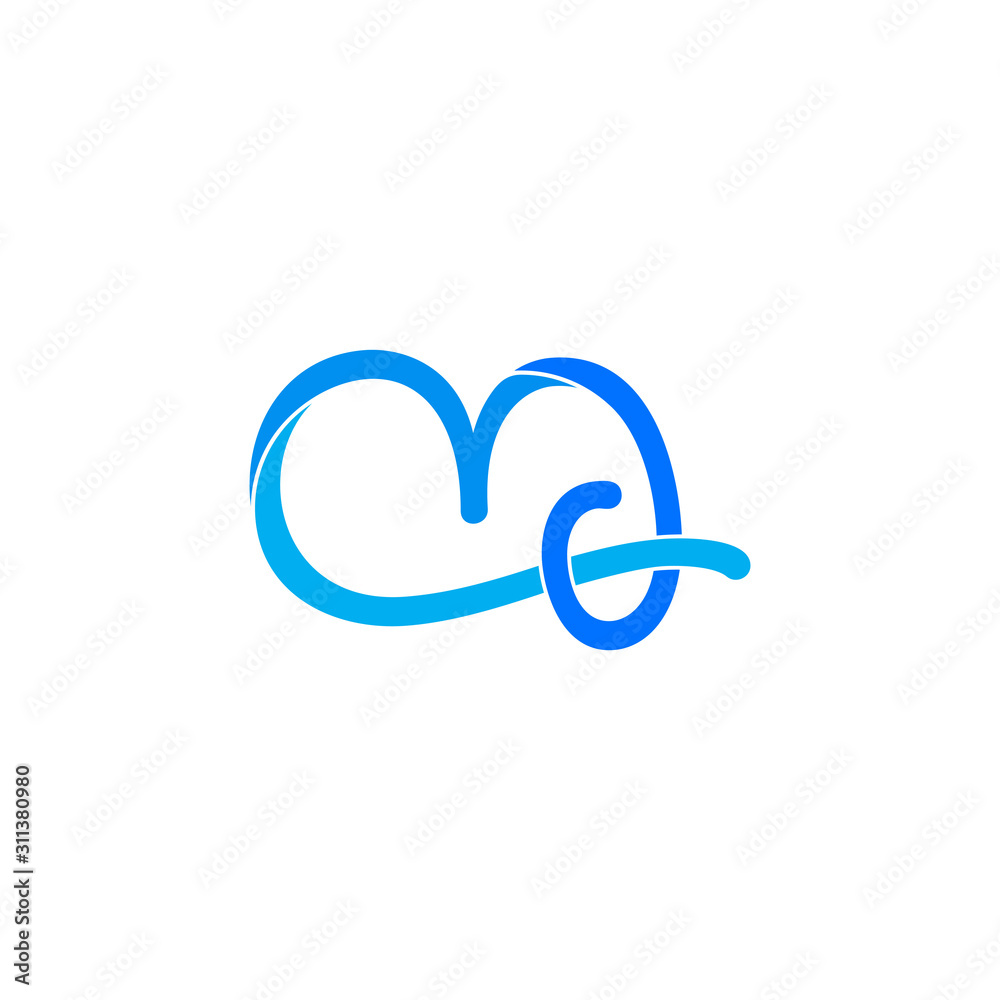 letter m 3d ribbon waves design logo vector letter m 3d ribbon waves design logo vector