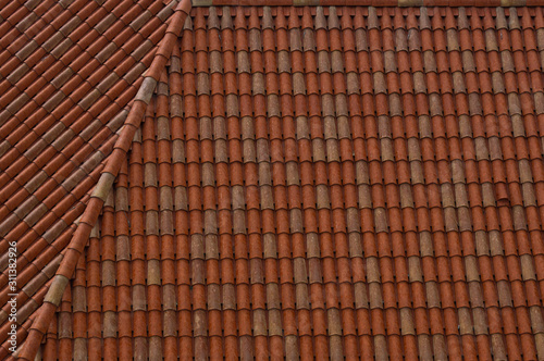 Roof tiles texture close up