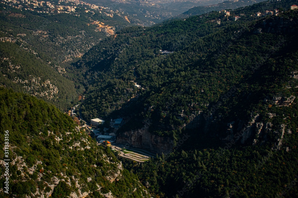 Green remote valley in the Lebanon mountains
