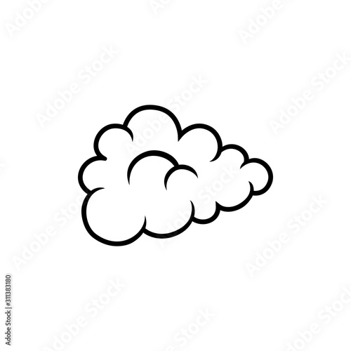 Line art cloud vector design element. Cloud silhouette vector design