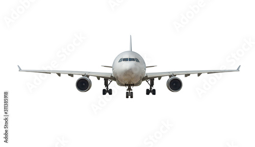 white passenger airliner on white background
