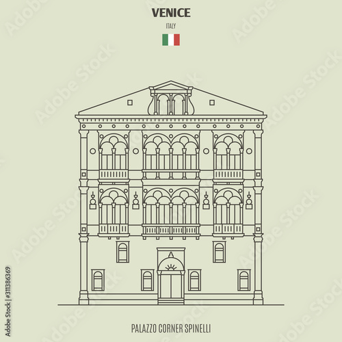 Palazzo Corner Spinelli  in Venice, Italy. Landmark iconть