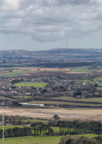 aerial view of the cornwall countryside