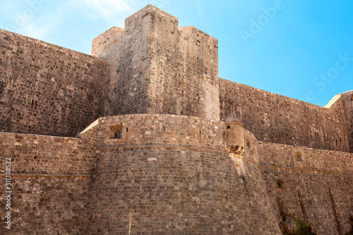 the walls and towers of the ancient fortress  Croatia  Dubrovnik