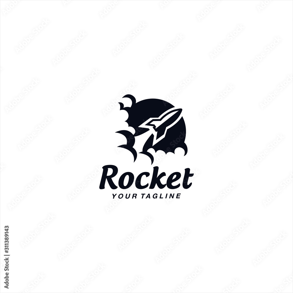 Rocket Launch Logo Design Vector Illustration Template Idea