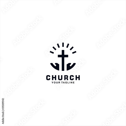 Tablou canvas Church logo design template inspiration