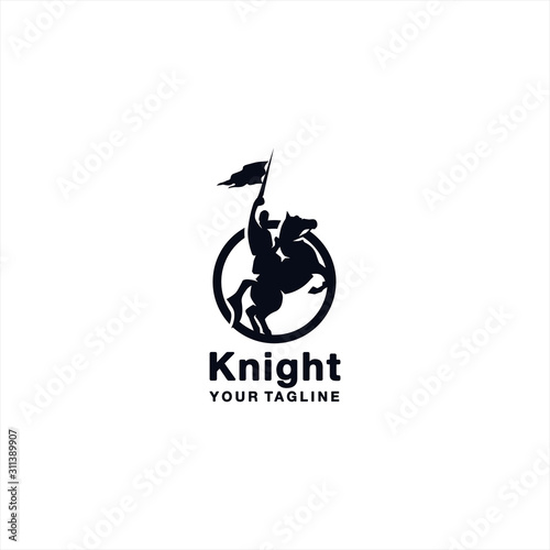 Knight logo design template idea