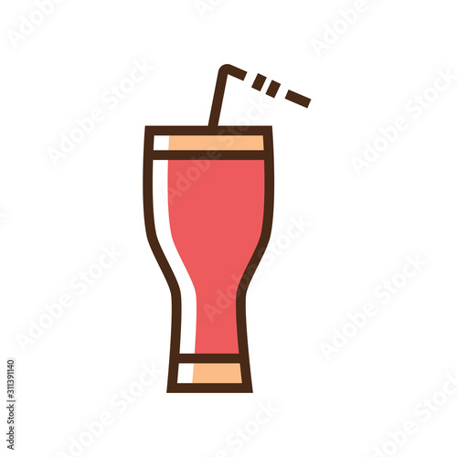 Color icon glass of juice