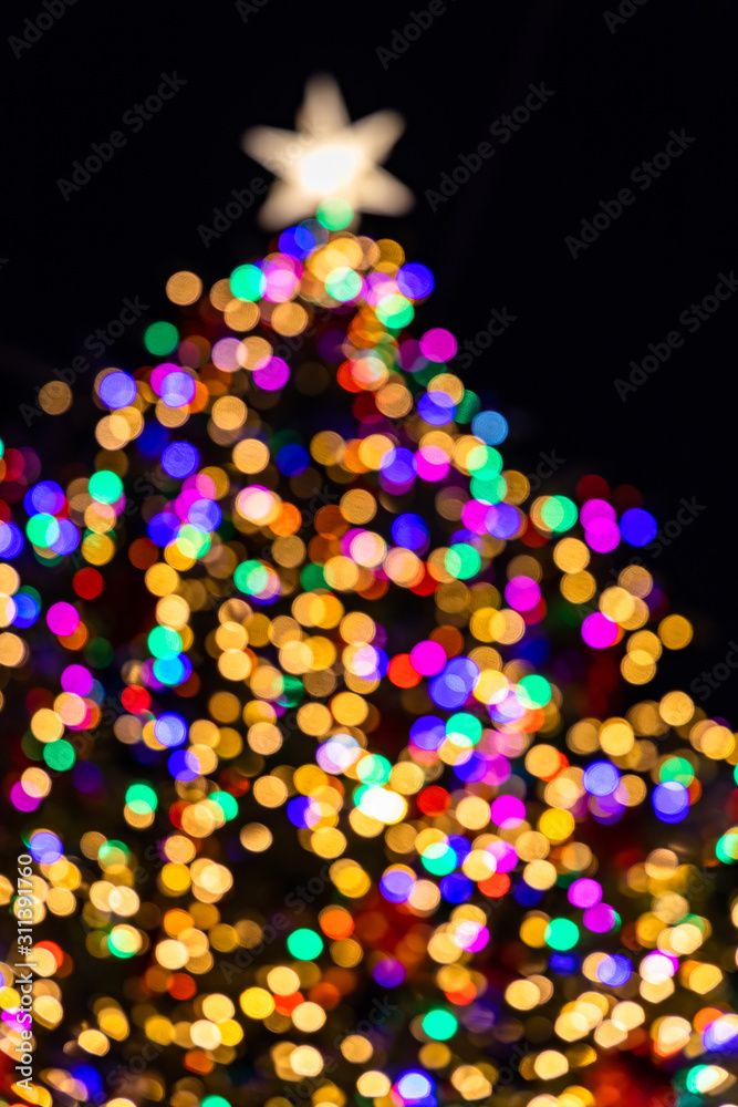 out of focus cristmas xmas tree
