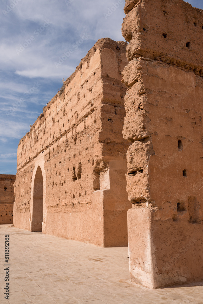 Ancient military wall in Marrakech