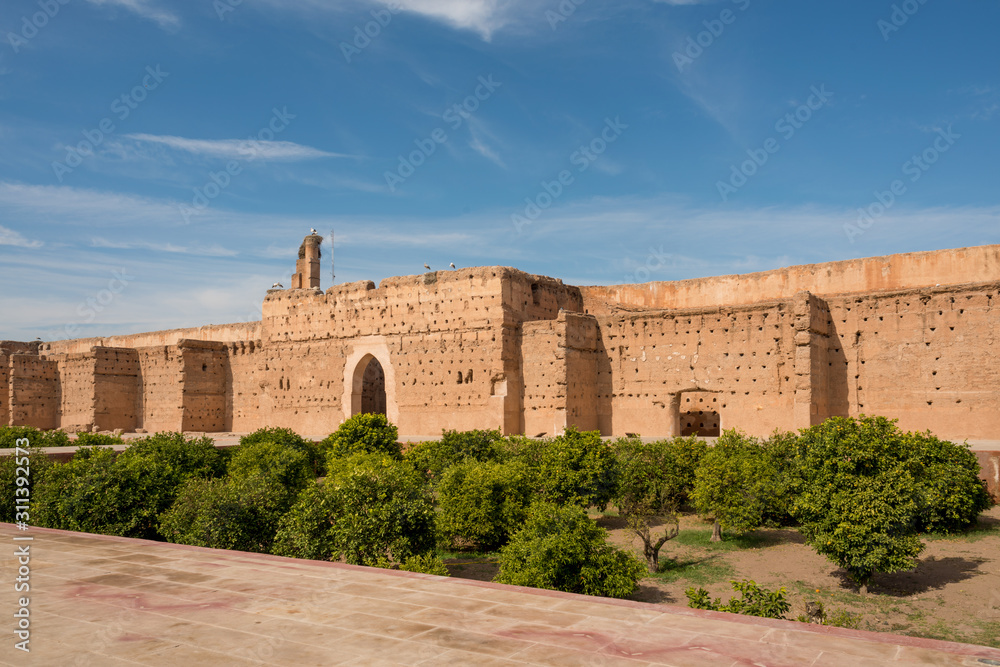Ancient military wall in Marrakech