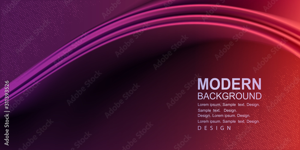 Dark purple background with light flowing stripes in the shape of an arch