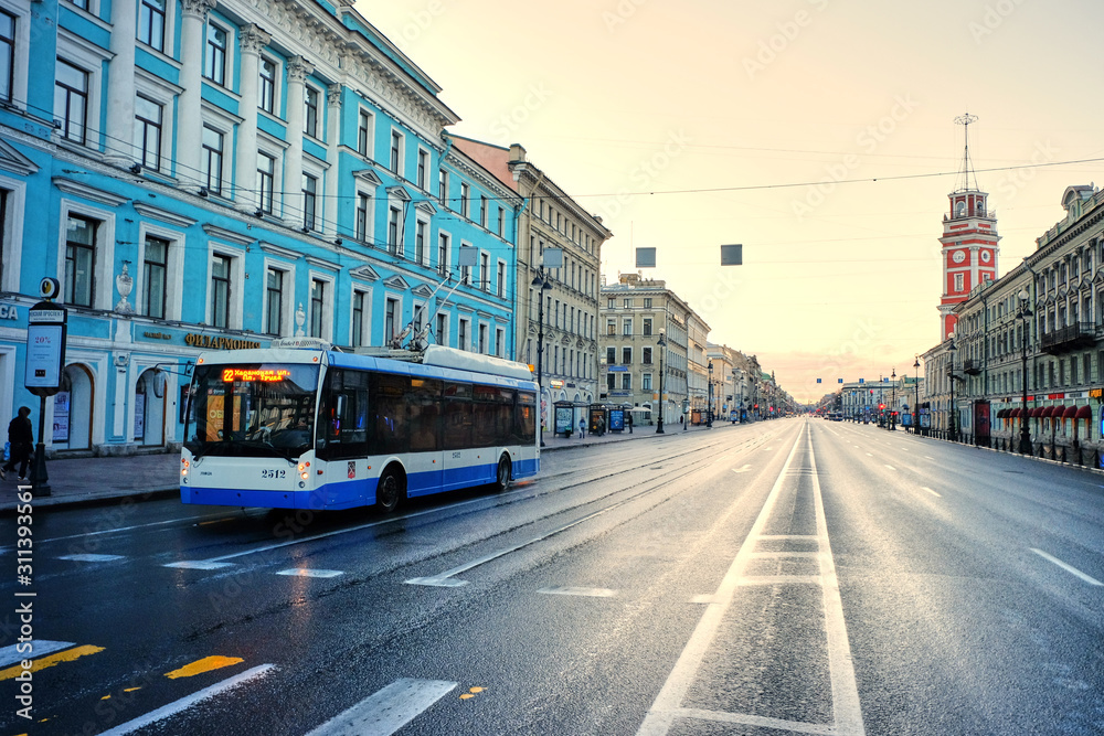 Nevsky Prospect Street in St. Petersburg, Russia