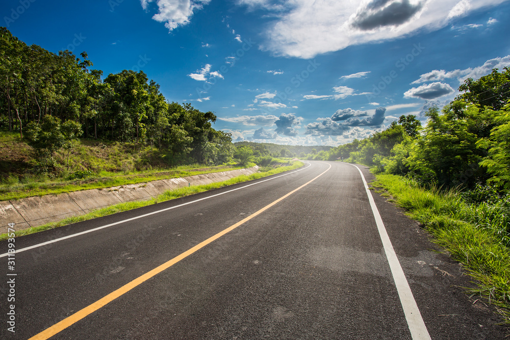 open road.empty asphalt highway and nature landscape. highland road and forest. open road.empty asphalt highway and nature landscape. highland road and forest.