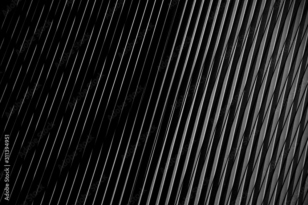 Fototapeta premium Digitally rendered image of metal grid structure with shadows. Abstract black and white background for industry, technology or modern architecture issues. Geometric composition with diagonal pattern. 