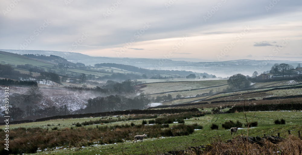 Winter in the Yorkshire Dales  in the parish of Hazlewood with Storiths, North Yorkshire, England, United Kingdom