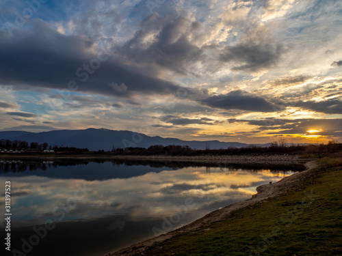 sunset on the lake