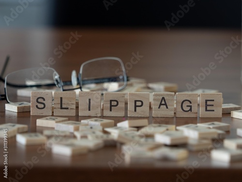 slippage the word or concept represented by wooden letter tiles
