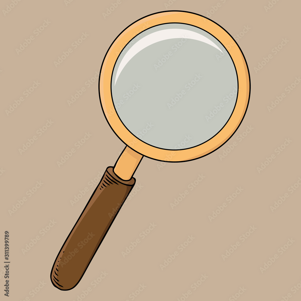 Loupe. Vector illustration of a magnifying glass. Hand drawn magnifier. Loupe. Vector illustration of a magnifying glass. Hand drawn magnifier.