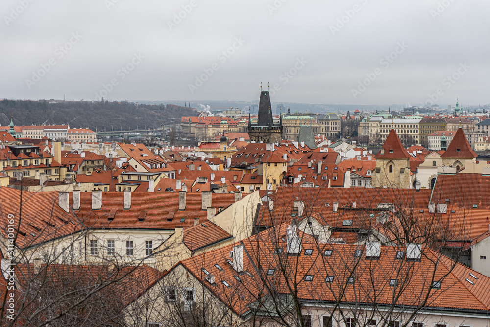Fototapeta premium Prague is the capital and largest city in the Czech Republic, the 14th largest city in the European Union. Prague is a cultural and economic centre of central Europe complete with a rich history.