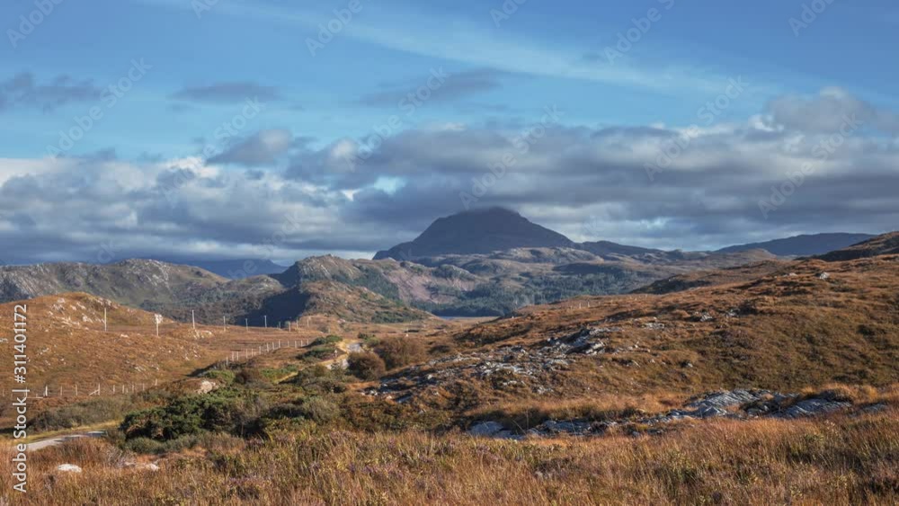 Clouds over North Highlands of Scotland at Autumn