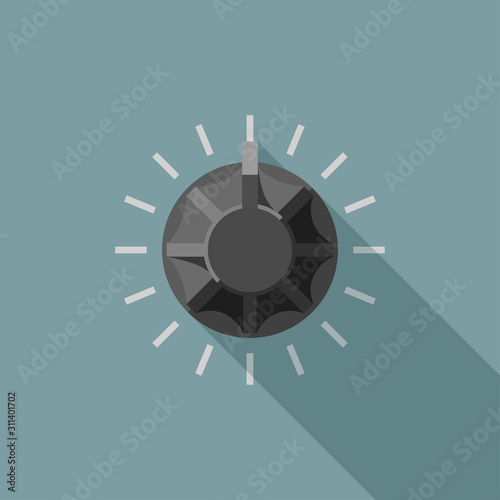 Round switch icon with scale in flat style.