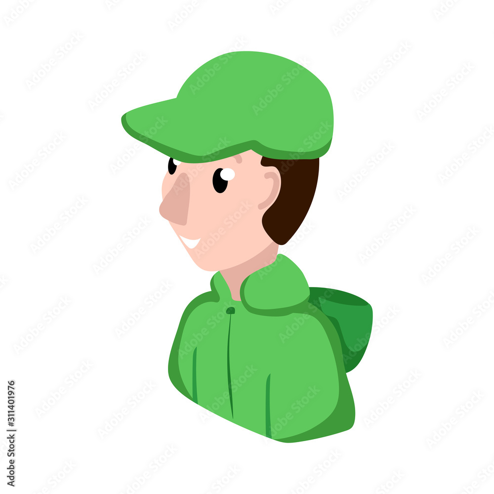 Male service assistant in uniform, vector character on white background. Online support representative. Male service assistant in uniform, vector character on white background. Online support representative.
