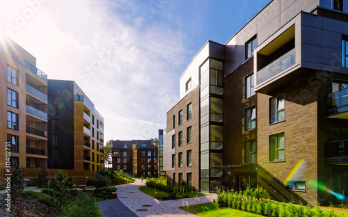 Modern european complex of residential apartment buildings reflex