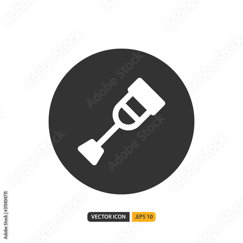 crutch icon in glyph style. Vector logo design template. Modern design icon, symbol, logo and illustration. Vector graphics illustration and editable stroke. Isolated on white background. photo