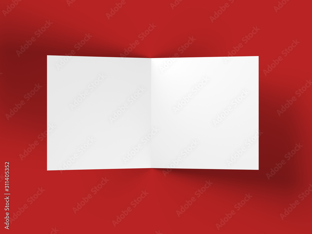 Fototapeta premium Brochure in square format folded to two - mockup. 3d illustration